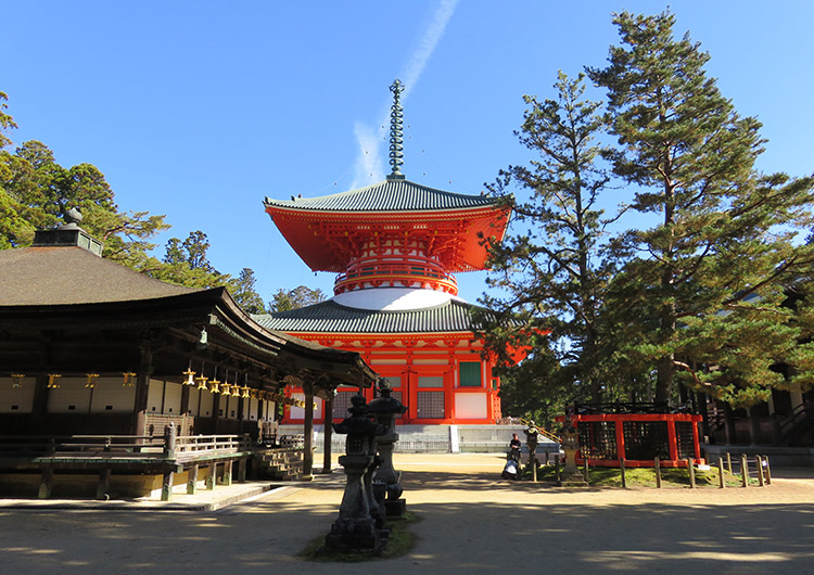 【高野山壇上伽藍根本大塔】 日本真言宗聖地高野山壇上伽藍之地標「根本大塔」與古老堂宇景致。